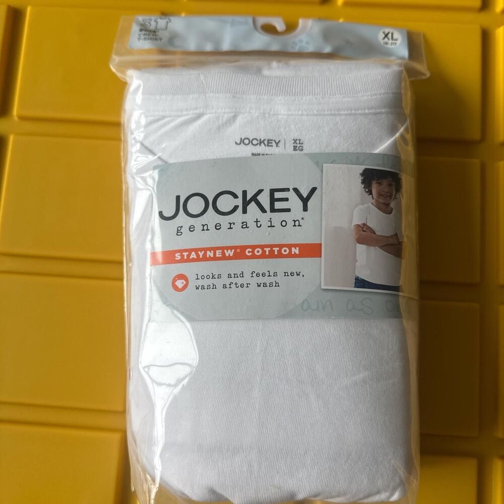 Jockey White Crew Neck T-shirts 3 pack Box XL 18-20